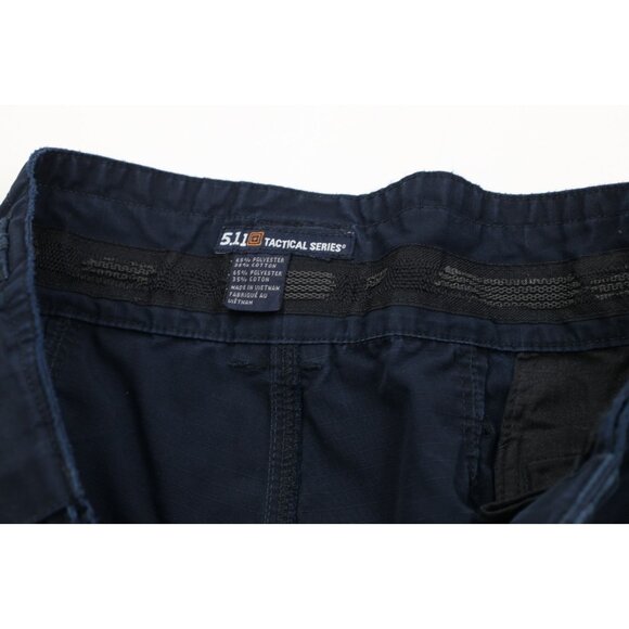 5.11 Tactical Series Mens 38x31 Distressed Ripstop Double Knee Cargo Pants Blue - Picture 13 of 16